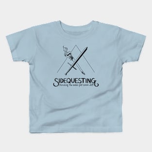 Sidequesting Logo, front and back - Black Kids T-Shirt